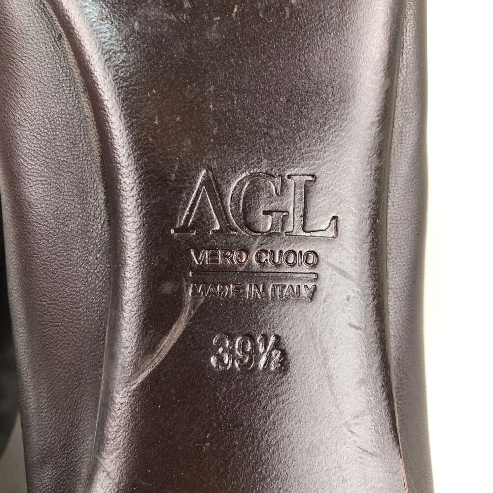 AGL Attilio Giusti Leombruni Women's Size 39.5 (9.5) Brown Leather Slip On Pumps
